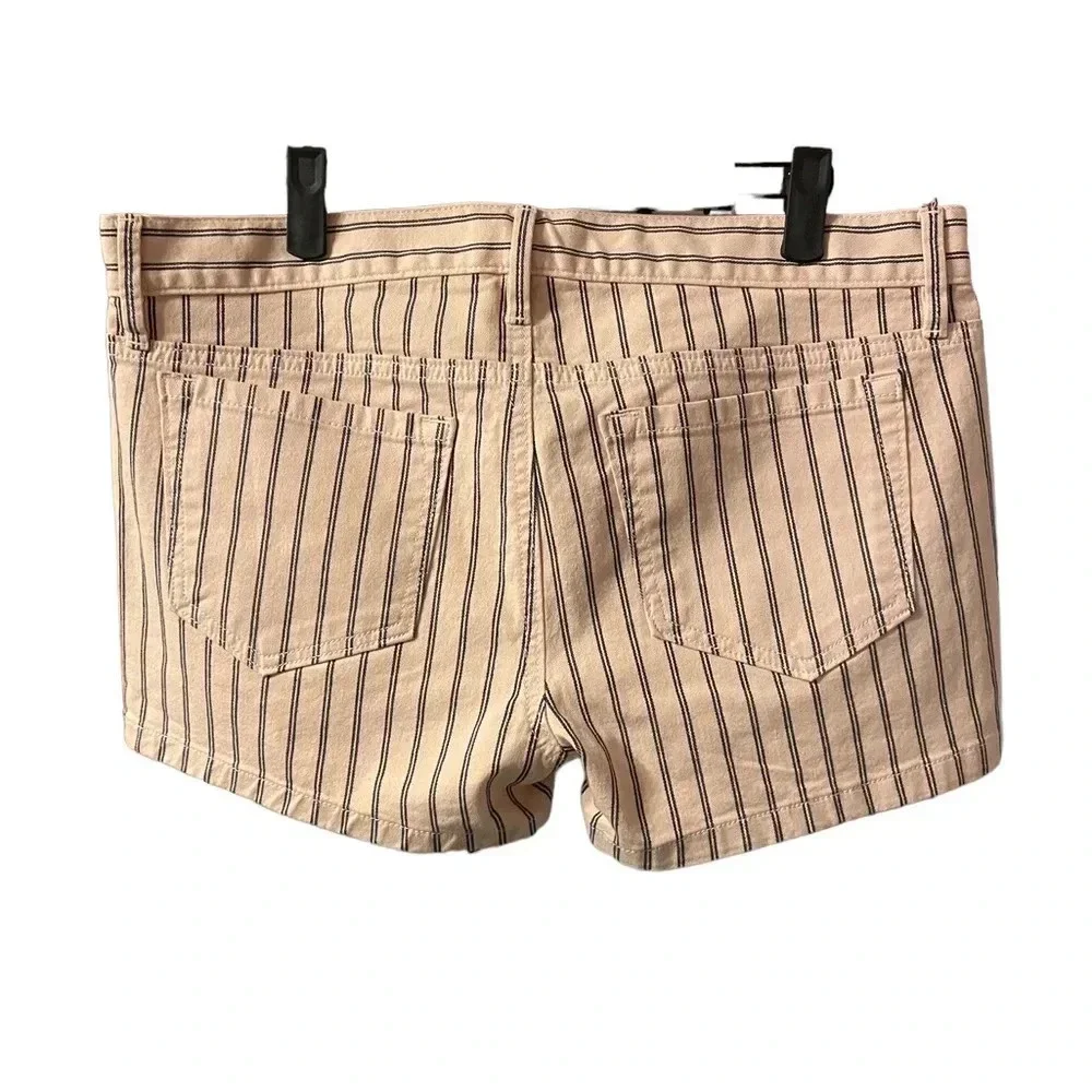 LOFT STRIPED DENIM SHORTS